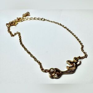 Ocean Mermaid Gold-tone Chain Bracelet 10” #1525